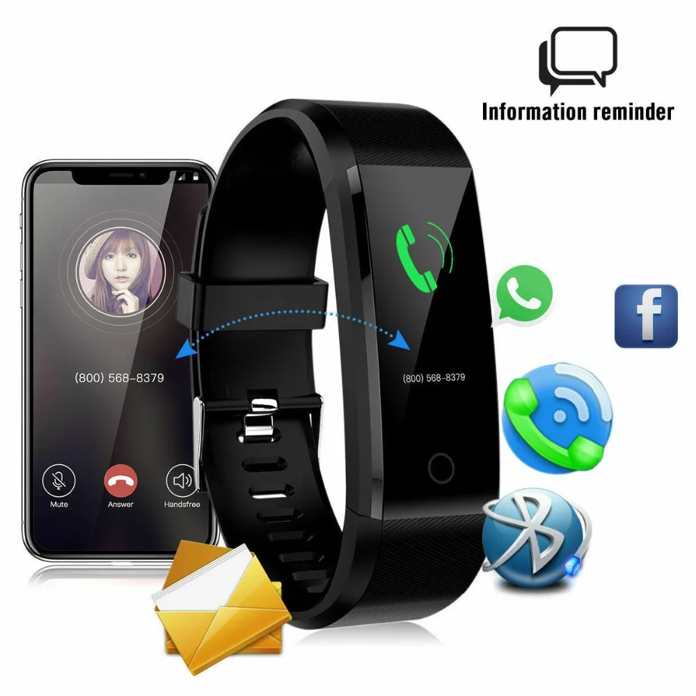Умный Браслет ID115 Plus с OLED экраном спортивные часы шагомером фитнес трекер для