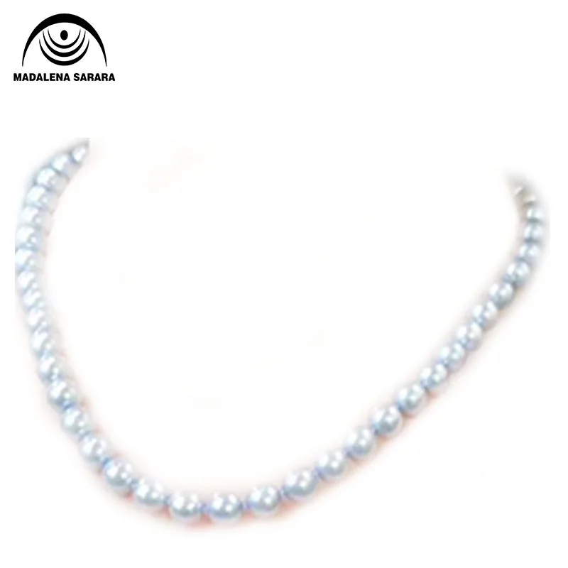 

MADALENA SARARA 8-9mm AA Saltwater Pearl Strand Necklace Grey Color With S925 Clasp Elegant And Luxury