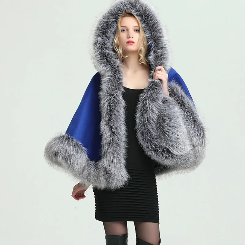 faux fur cape shawl
