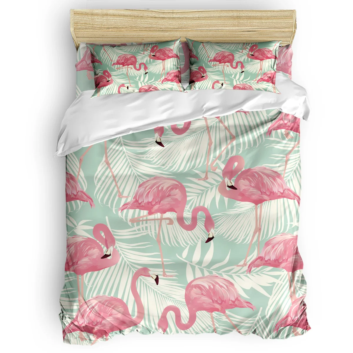 

Pink Flamingo Floral Nordic Style Bedding Sets 3/4pcs Geometric Pattern Bed Linings Duvet Cover Bed Sheet Pillowcases Cover Set
