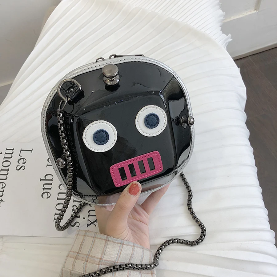 

Fashion Personality Robot Modeling Square Bags Women's Pu Leather Shoulder Bags Female Flap Chain Women Crossbody Messenger Bag
