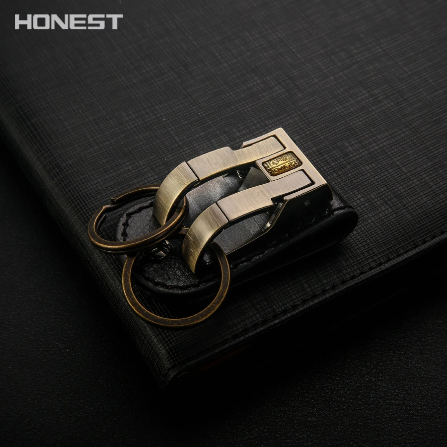 Бренд HONEST Business натуральная кожа Мужская цепочка для ключей автомобильный