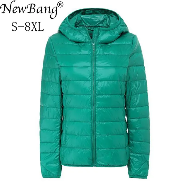 NewBang Marka 7XL 8XL damska dół płaszcz Ultra Light dół cieple cienkie kurtki xxl damskie