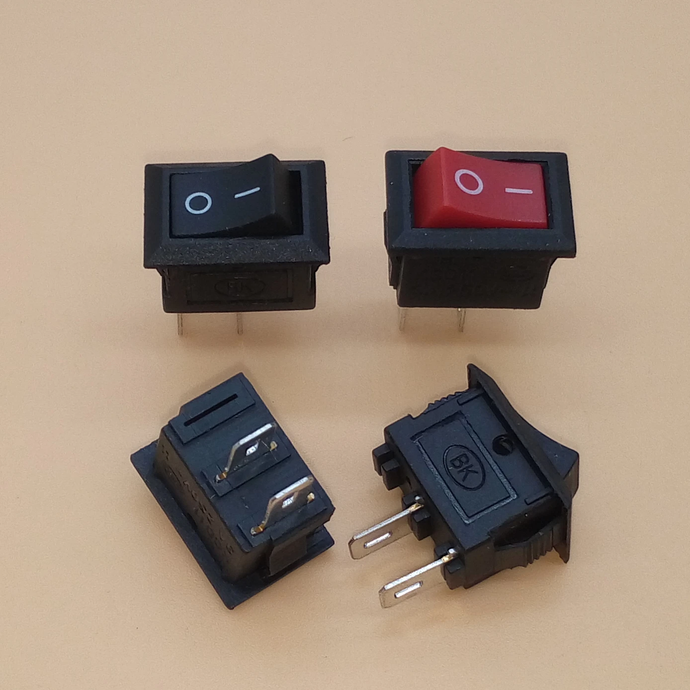 10 шт./лот красный черный 10*15 мм SPST 2PIN вкл./выкл. рокер KCD11 3A/250V для приборной панели автомобиля грузовика RV ATV