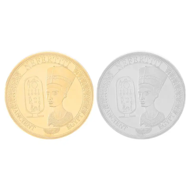 

Egypt Cleopatra Gold Plated Egyptian Queen Nefertiti Commemorative Coin Bitcoin Coin Collectible BitCoin Art Collection Gift