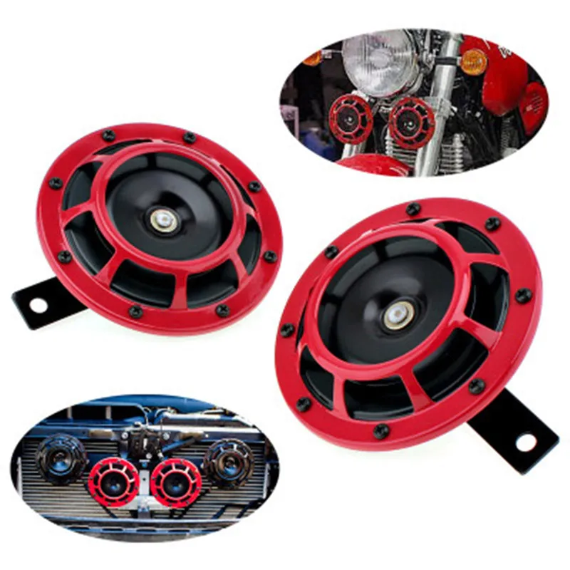 

2pcs 12v 118DB Car Horn Universal Grille Mount Twin SuperTone Electric Blast Tone Air Horn For Motorcycle and Car