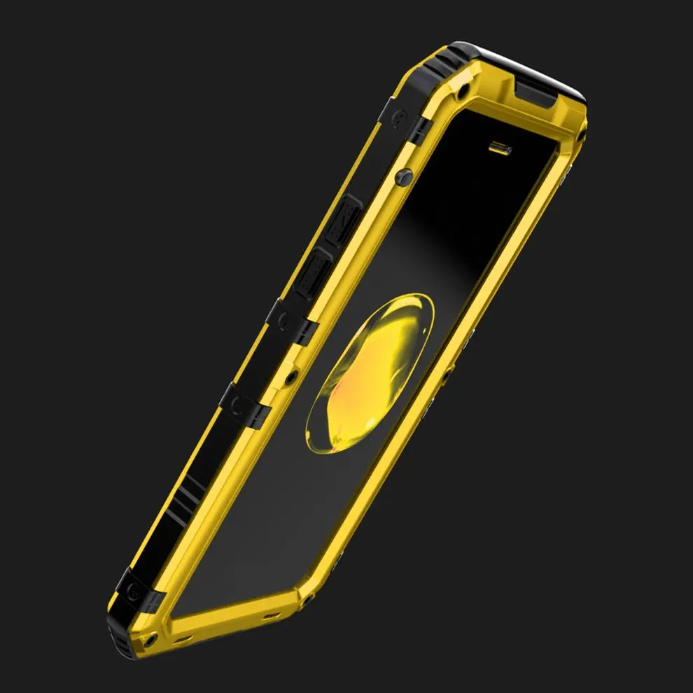 

2 Pcs yellow Mobile Phone Protective Case Aluminum Hard Cover Full Protected Waterproof Scrape Resistance For iPhone 7 Plus
