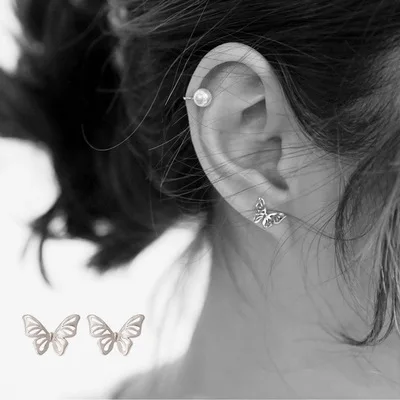 

Hot Sale 925 Sterling Silver Lovely Hollow Butterfly Earrings For Women Accessories Fashion sterling-silver-jewelry Brincos