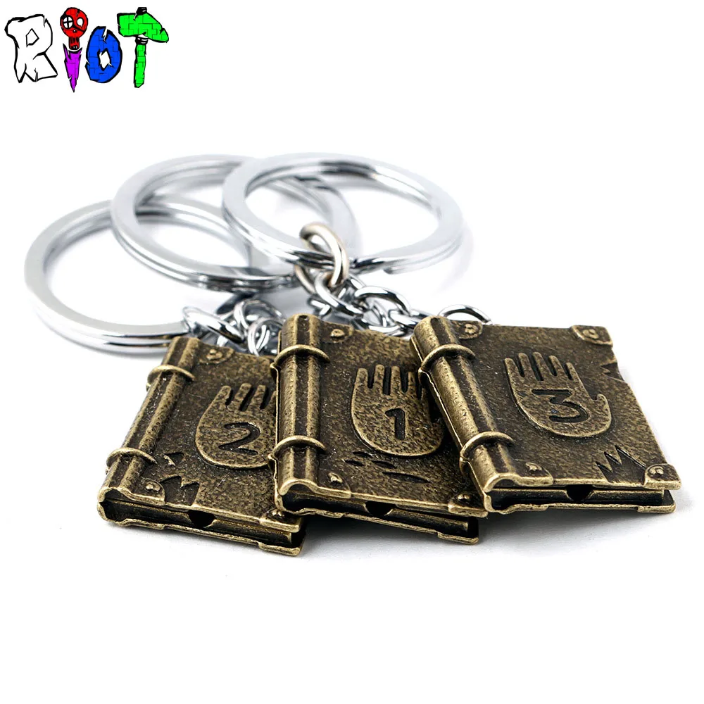Gravity Falls Journal3 keychain Diepsloot diary LOGO alloly keyring Hard Back key chains font b children