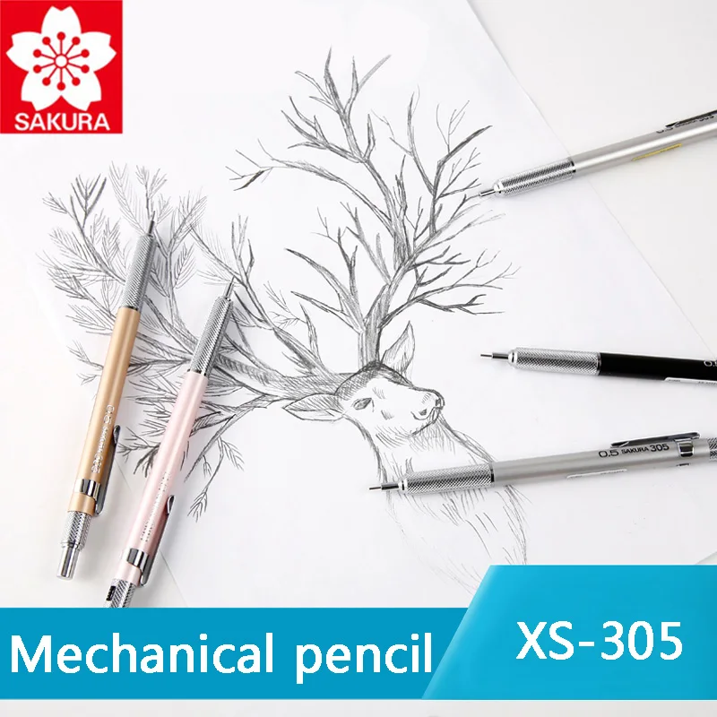 Flor de Cerejeira Desenho de Metal Contínua dos Desenhos Sakura Lápis Automático Móvel 0.3 – 0.5mm Chumbo Animados 1 Pçs Xs-305 Cor