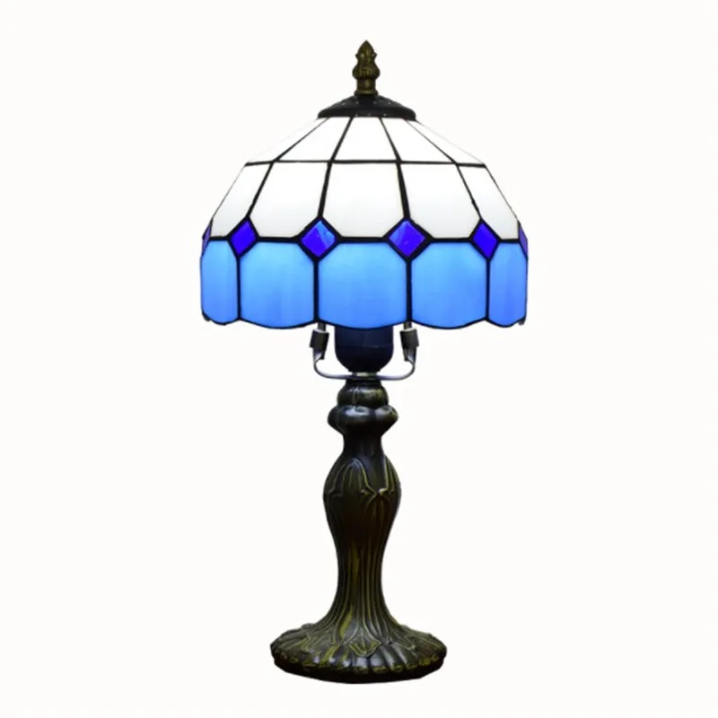 Vintage table lamp stained glass light