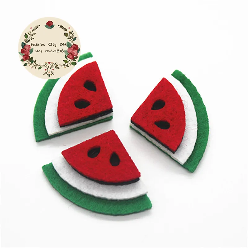 

10pcs/lot Handmade Fruit Waremelon Shape Patches Felt Accessories for DIY Scrapbooking,27mm