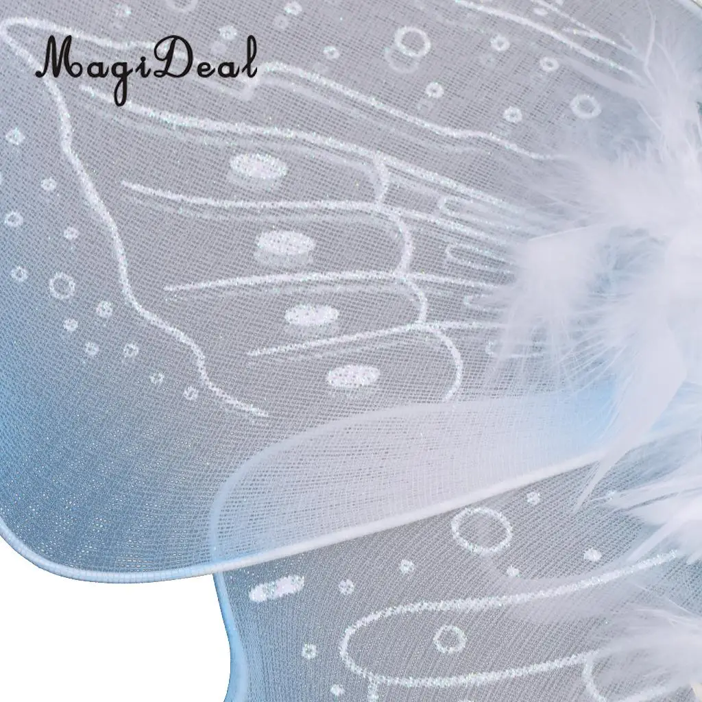 MagiDeal Feather Ribbon Butterfly Angel Fairy Wings Kid Girls Birthday Party Fancy Dress Kindergarten Perfect Decor Light Blue