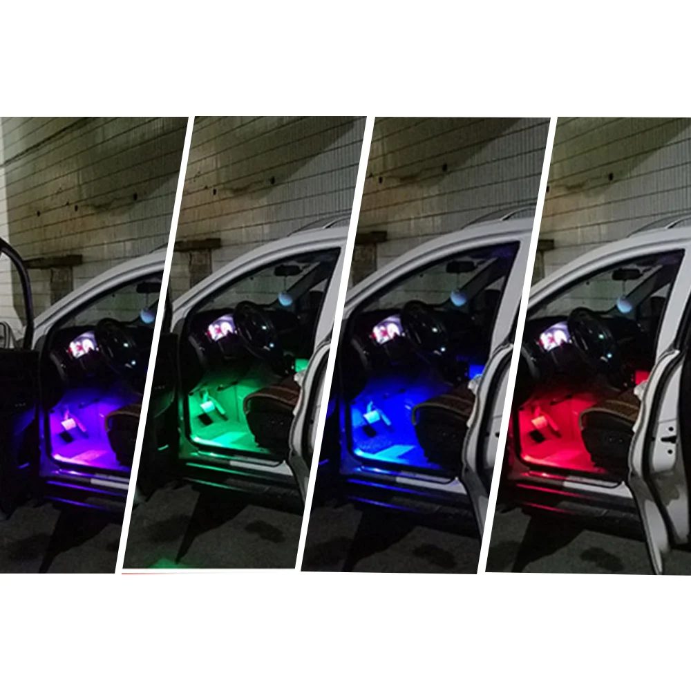 T10 RGB светодиодный W5W 194 168 светодиодный лампы с пультом дистанционного управления Управление 5050 Автомобильные светодиоды с чипом Подсветка салона двери боковой габаритный фонарь лампа для чтения Авто 12V