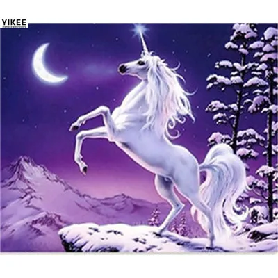

YIKEE 5d Diamond Painting Unicorn Full Square Rhinestone Pasted Unicorn Diamond Embroidery Pattern Gift k1086