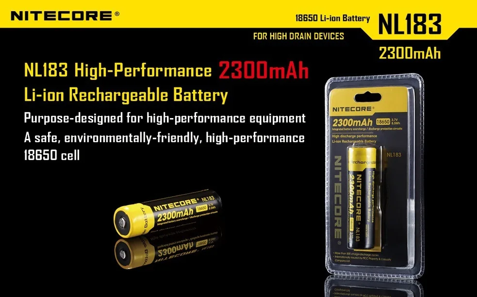 1 шт Nitecore 18650 NL183 2300mAH 3,7 v защищенная PCB литий-ионная аккумуляторная батарея