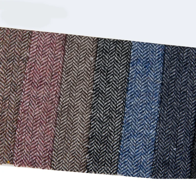 

Retro-blend wool herringbone fabric thin section DIY clothing fabric skirt pants wool the cloth-400gsm