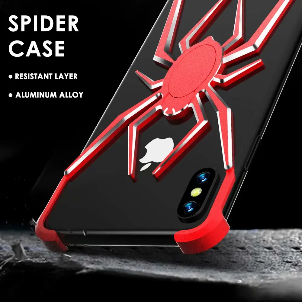 

Suitable for iPhoneX XS XR XSMax 7 8plus metal spiderman shatter-resistant box protector 6plus high-grade shockproof shell