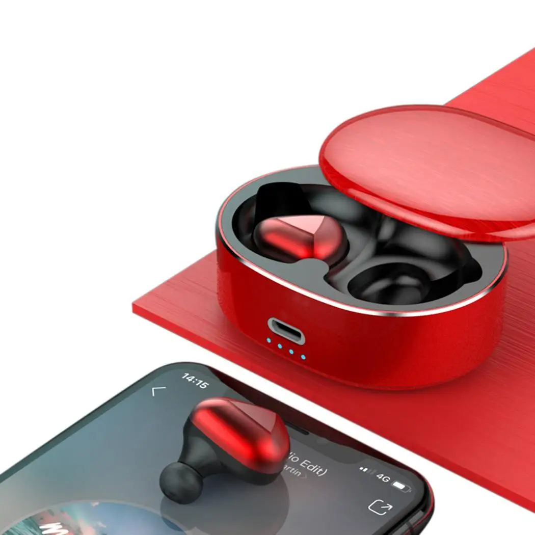 

TWS Portable Wireless Earphone Bluetooth 5.0 Waterproof Stereo In-Ear Wireless Earphone with Charging Box Bluetooth Earbuds Pink