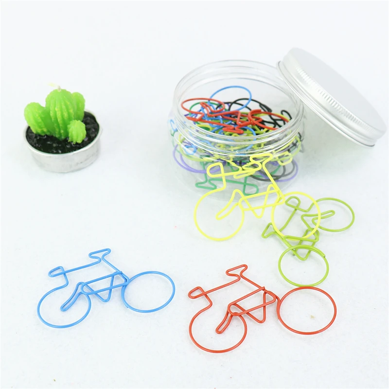 4 шт./Лот металлические зажимы для бумаги в форме велосипеда|shaped paper clips|paper clipsfunny