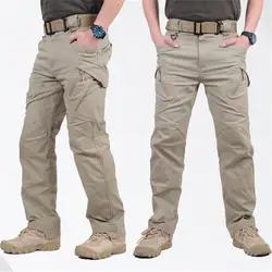 IX9 город Тактический Cargo Pants Для мужчин боевая группа захвата армейские военные брюки хлопок Карманы стрейч для пейнтбола милитари