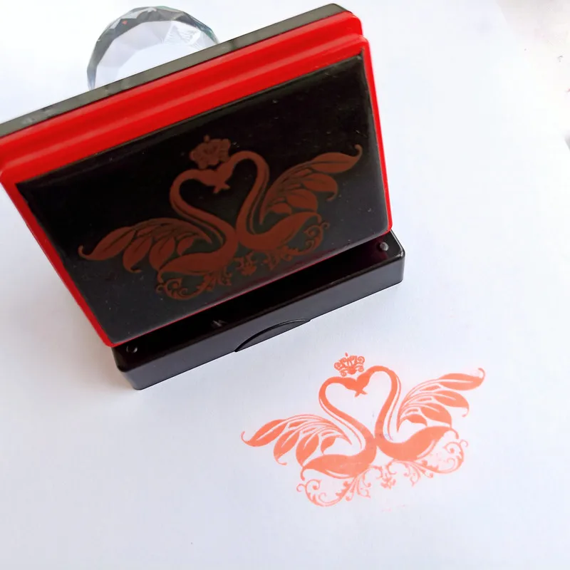

DIYPhotoSensitive Seal Auto Ink Custom Professional Rubber Stamp Custom Motto Logo Personalized Round ILOVEYOU Office supplies.