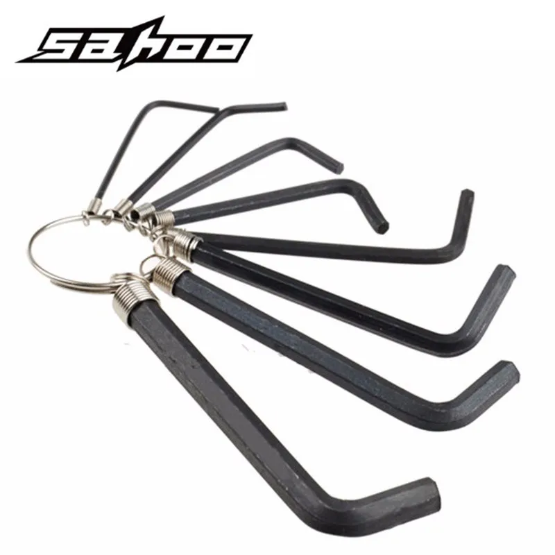 

SAHOO 8 in 1 Steel Hex Key Wrench Hexagon Socket Head Screw Allen Keys Wrench Cycling Bike Bicycle Repair Tool Set