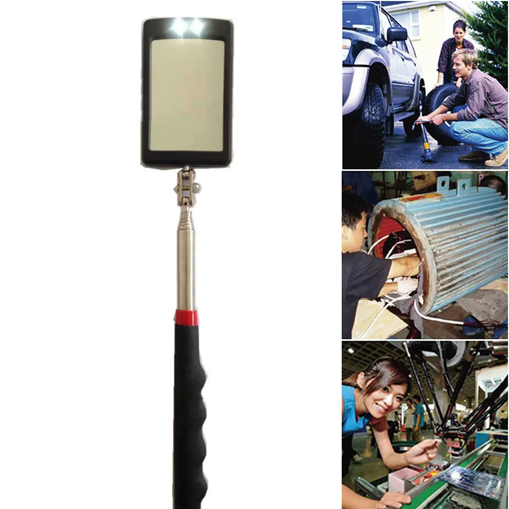 

Inspection Mirror Detection Rubber Grip Telescopic Vehicle Bottom Amplification Dual Ball Joint Led Foldable Handle Inner Wall