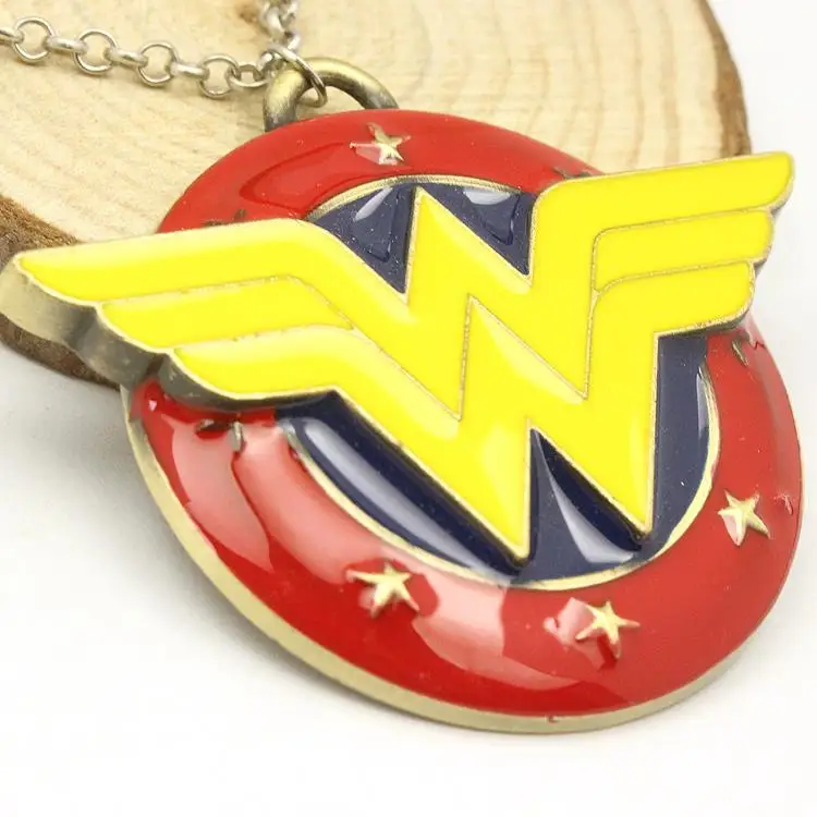 Free Shipping Wonder Woman Necklace Superhero Pendant Necklace For