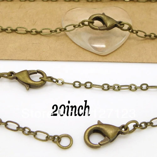 

Free Ship! 100PCS 3.2x4.8mm 20"L Antique bronze Jewelry Link Curb Chain Necklace With Lobster clasp