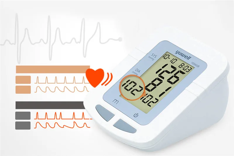660B артериального Давление монитор большой ЖК-дисплей манжеты медицинское оборудование Сфигмоманометр кровяного давления здоровья