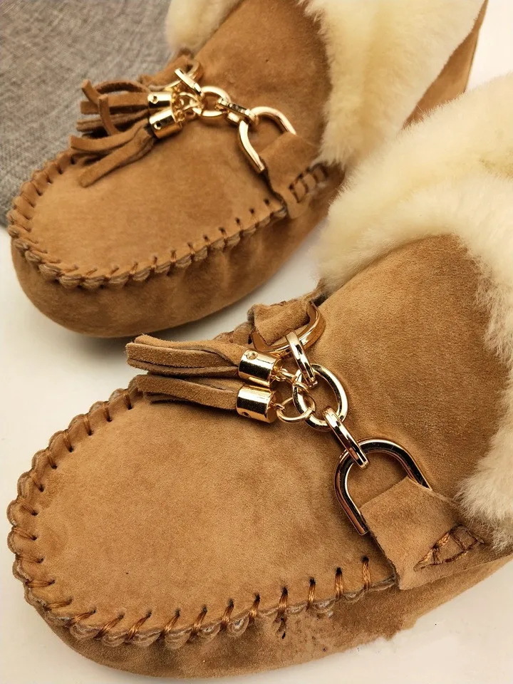 JAYX/женские ботинки из натуральной шерсти с бантом; женские зимние ботинки из натуральной овечьей кожи; Повседневная зимняя обувь; женские кожаные зимние ботинки
