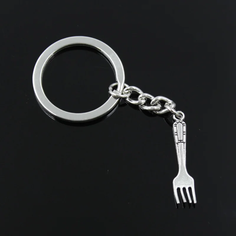 new fashion men 30mm keychain DIY metal holder chain vintage fork