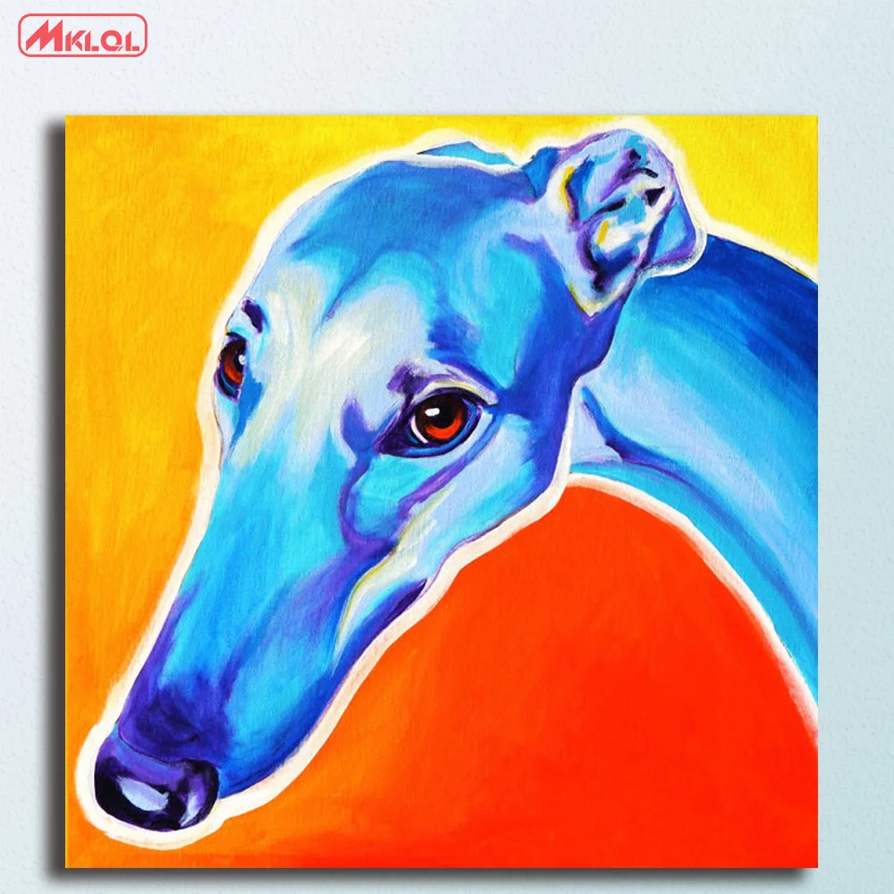 Картина маслом Greyhound lizzie Настенная картина холст краски домашний декор