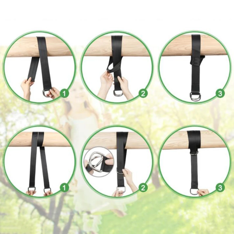 

Camping Hammock Swing Tree Straps Set Heavy Duty Outdoor Accessory Garden 150cm