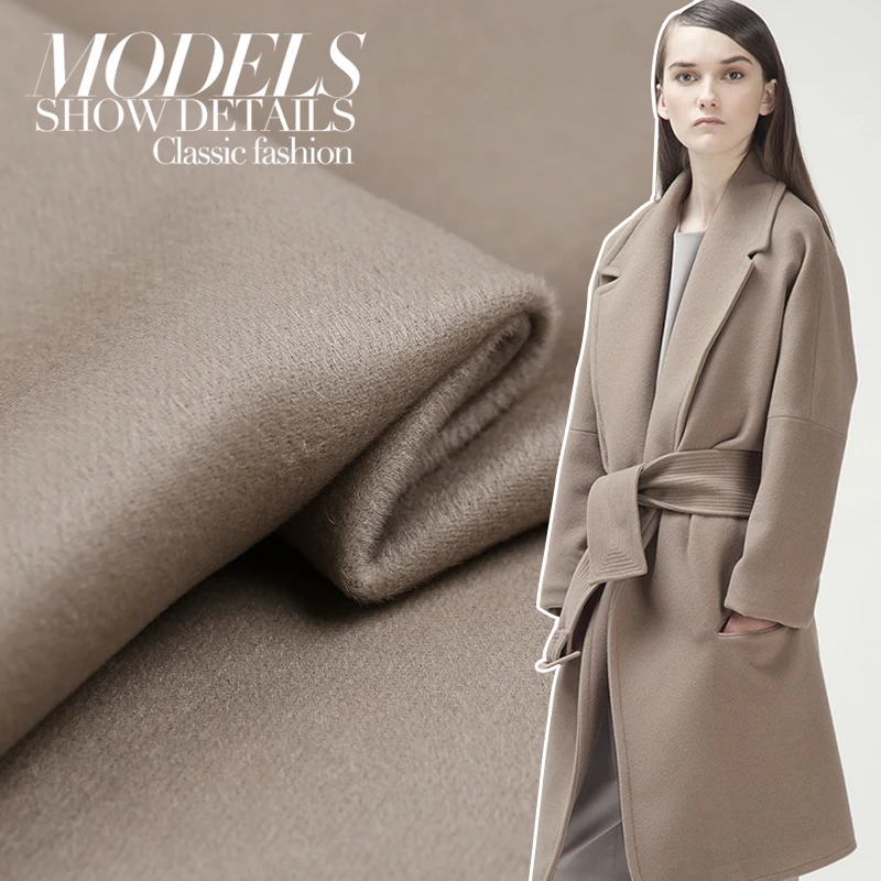 1meter,100 Wool Double faced Cashmere Fabrics No Stretch Fabric Nature