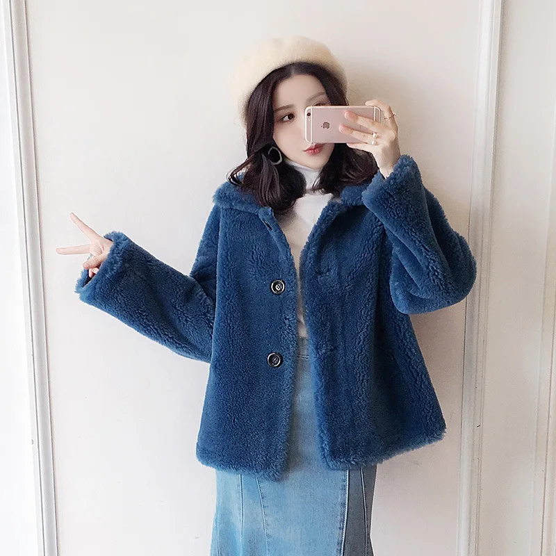 DUOUPA 2019 Lazy Fashion Wool Velvet Coat Female Short Wool Wool Dream Small Particles Small Fur Coat