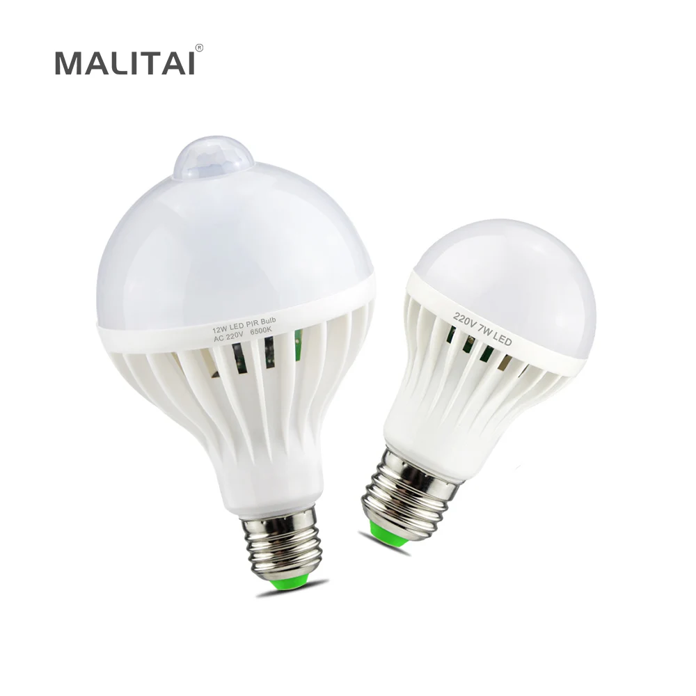 

3W 5W 7W 9W 12W LED Infrared Induction Night light E27 220V Sound / Motion Sensor lamp Bulb Corridor Stairs Balcony lighting