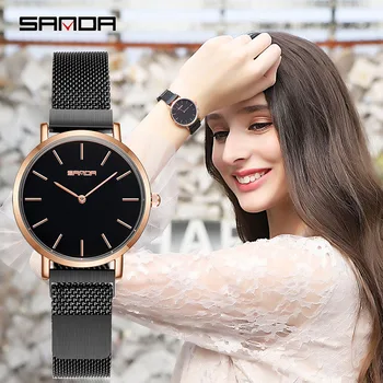

2019 Luxury Brand Watch Women Bracelet Dress Ladies Watch Quartz Female Clock Mesh Steel Women Wrist Watches Relogio Masculino