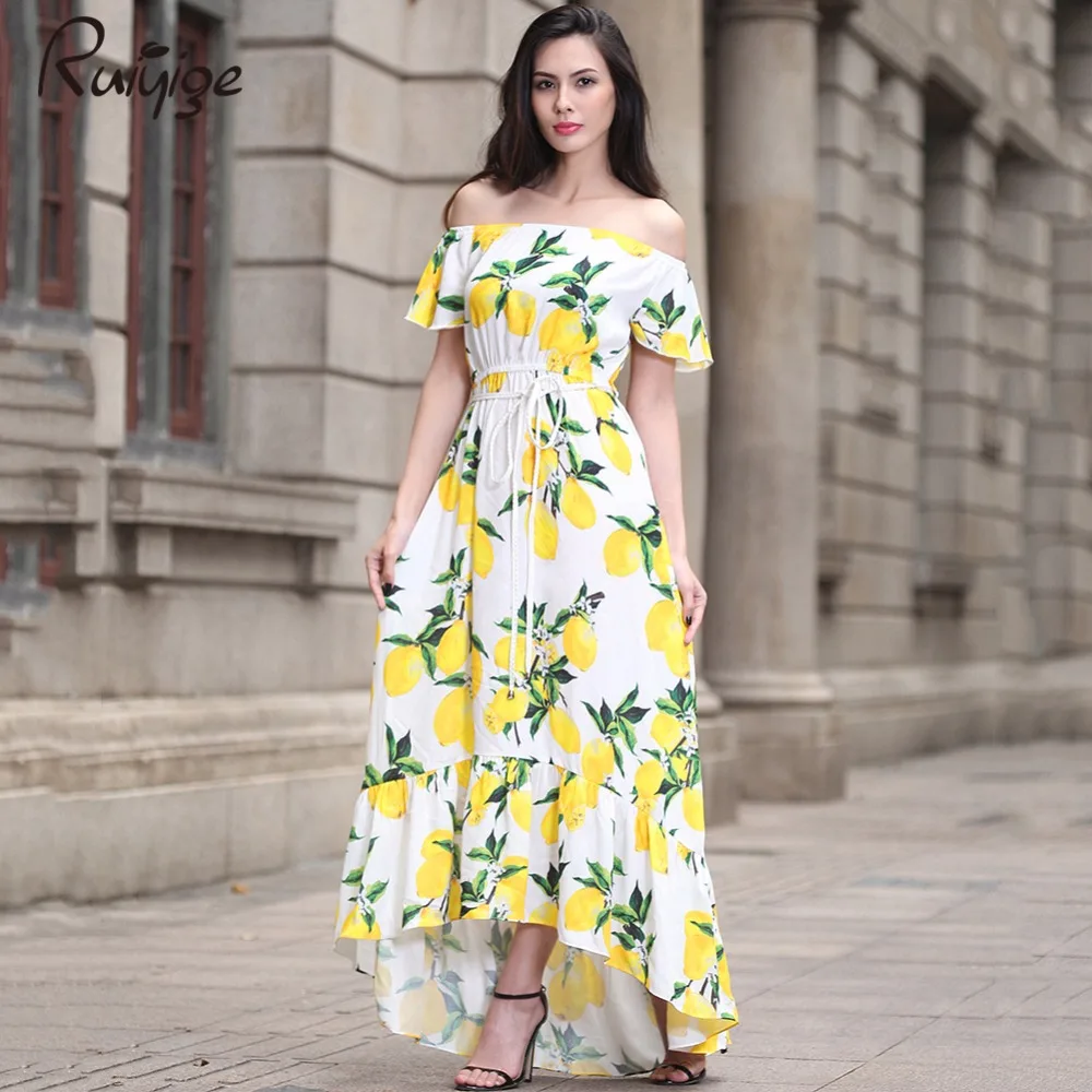 Buy Cheap New 2017 Plus Size cotton summer Women Dress Short Sleeve Casual Sexy Wide Boat Neck Vestidos Floral Print Long Maxi Dress