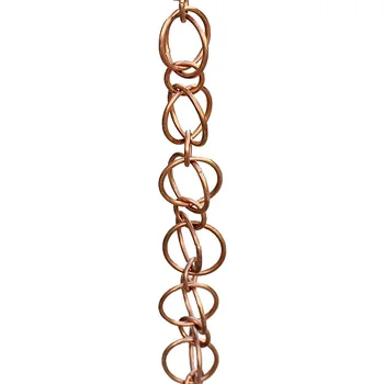 

1pc Garden Temple Villa Rain Chains Ring Drop Drainage Rainbell Chain Decoration Prevention Metal Ring Drain 2400mm Length