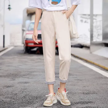 

Women Casual Harem Pants Loose Trousers Women High Waist Casual Pants Streetwear Office OL Pants Lady Solid Pants 2019 Summer