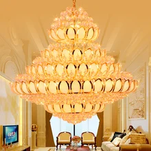 LED Modern Gold Crystal Chandeliers Lights Fixture Golden Lotus Flower Crystal Chandelier Home Indoor Lighting Big Lobby Lamps LED Modern Gold Crystal Chandeliers Lights Fixture Golden Lotus Flower Crystal Chandelier Home Indoor Lighting Big Lobby Lamps