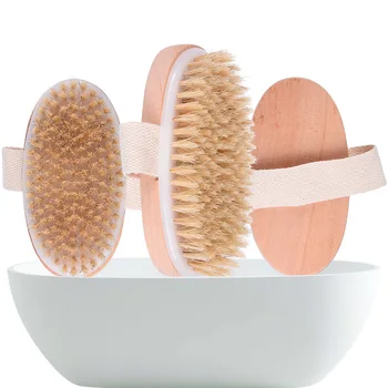 

Hot Dry Skin Body Soft natural bristle the SPA the Brush Wooden Bath Shower Bristle Brush SPA Body Brush without Handle