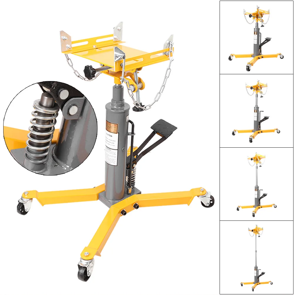 1500lbs Transmission Jack 2 Stage Hydraulic 360° Heavy Duty Auto Car Truck Lift