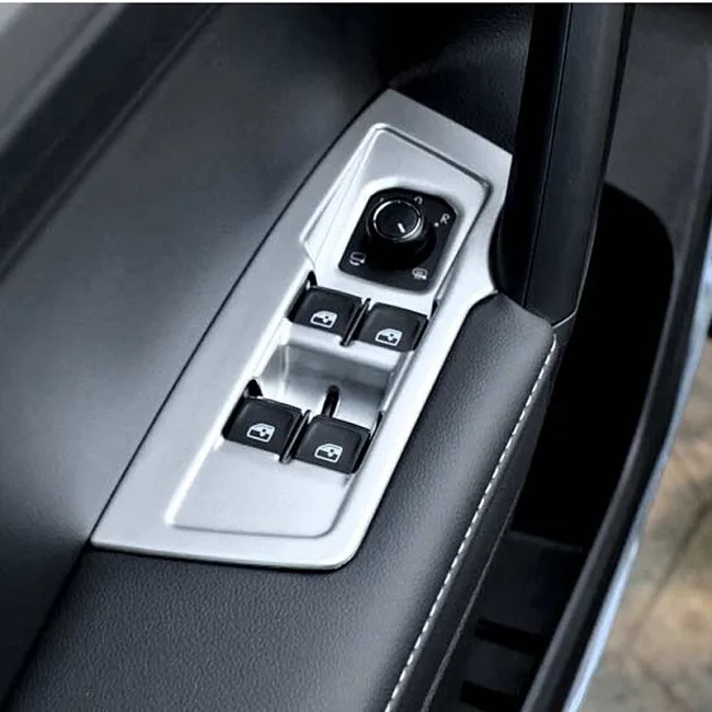 ABS-Plastic-Sticker-door-Window-glass-panel-Armrest-Lift-Switch-Button-trim-frame-4pcs-For-Volkswagen