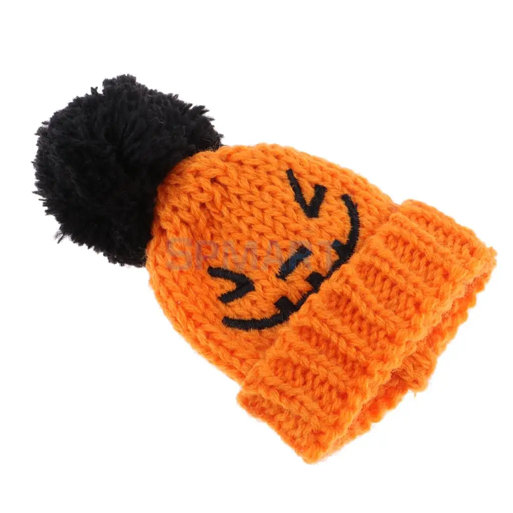 Christmas Festival Clothing Accessory - Knitted Woolen Pumpkin Beanie Hat Ski Cap For   for Kurhn Girl Dolls Xmas Dress-up