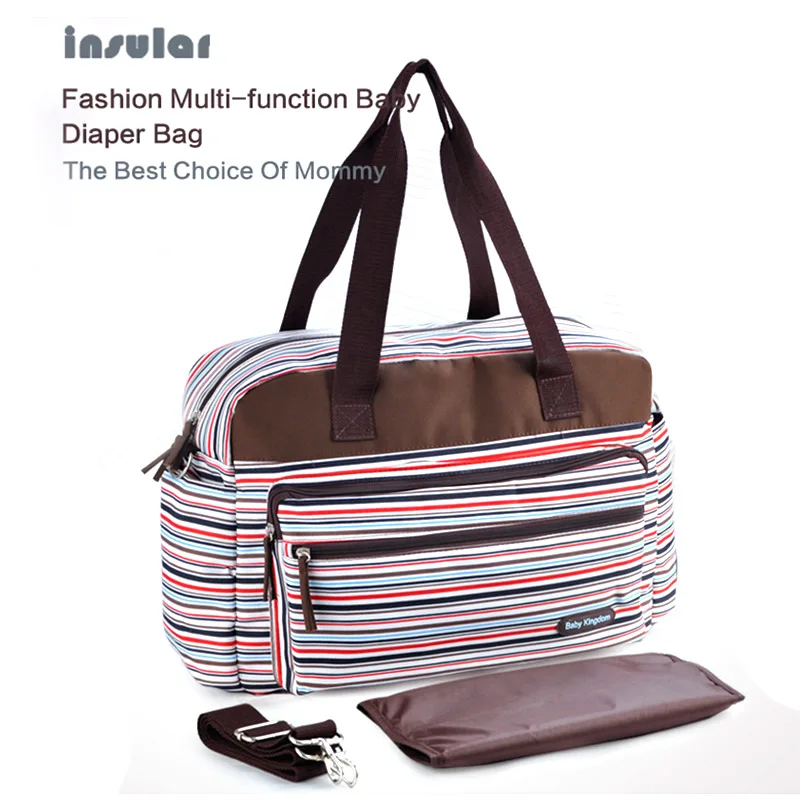 

Fashion Mother Care Baby Organizer Diaper Bag Capacity Stripe Stroller Storage Multifunctional Maternity Shoulder Bags for Mom