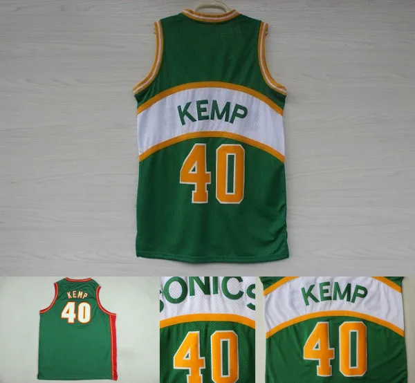 Shawn Kemp classical retro basketball jerseys,40 Kemp knitted mesh