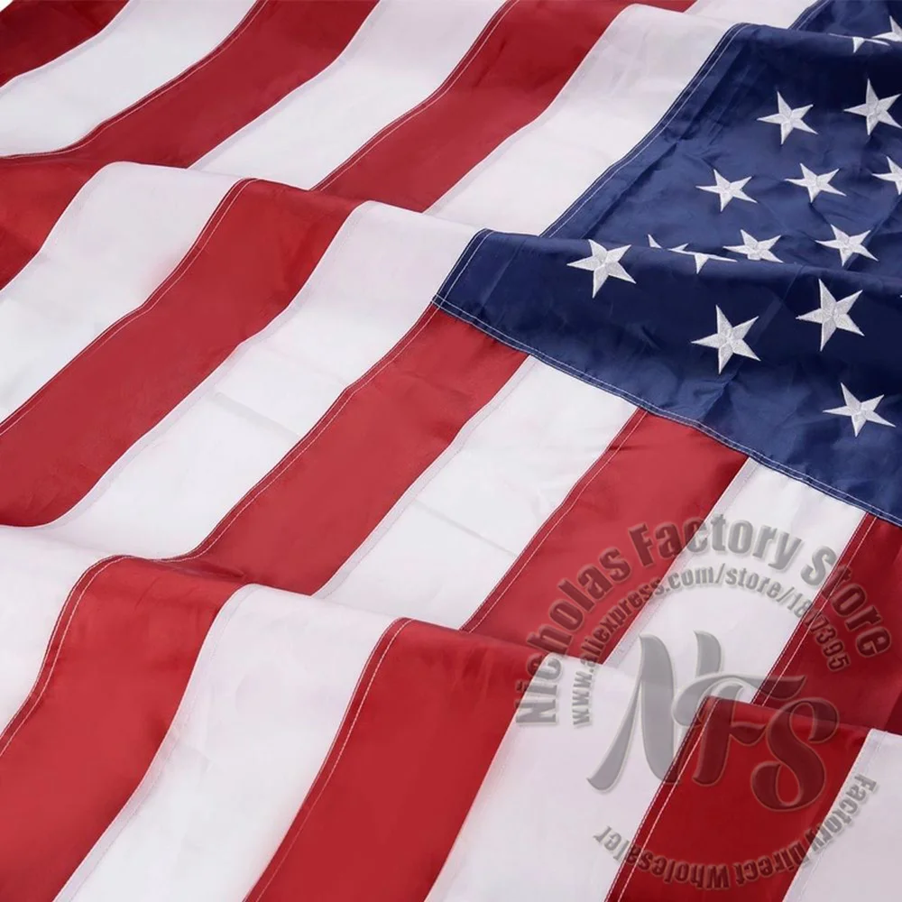 Вышитый американский флаг 3x5 футов/2x3ft/4x6ft утолщаются Оксфорд нейлон флаг США шикарный домашний декоративный подвесной флаги и баннеры